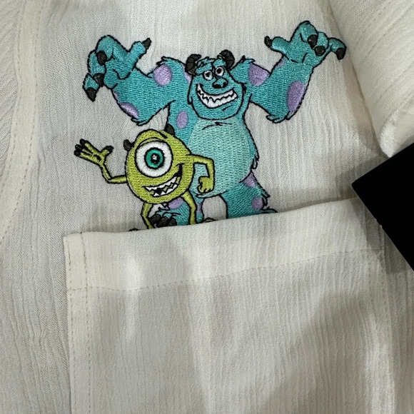 Torrid Disney Pixar Monsters Inc white collar button up long sleeve women’s top - Picture 7 of 9